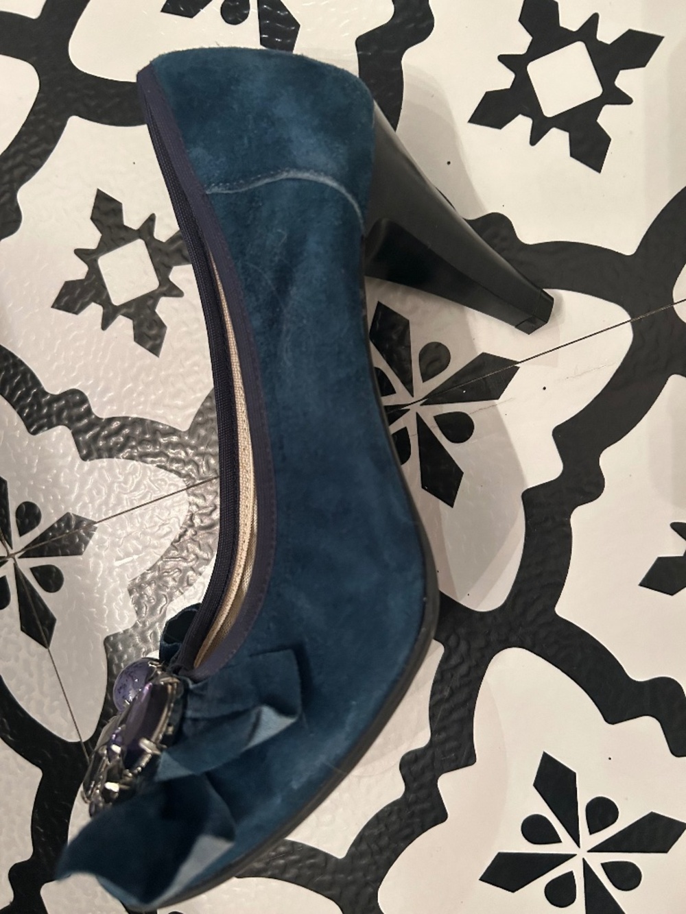 La Babe blue suede heels